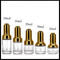 زجاجات قطارة الزجاج الشفاف سهلة الحمل مع غطاء غطاء الصحافة الذهب / الفضة المزود
